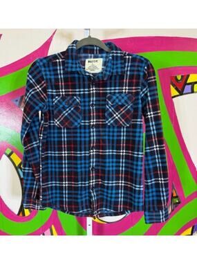Bailey Pt, Plaid Fleece Button Up Shirt. Size L(10/12). Excellent condition!